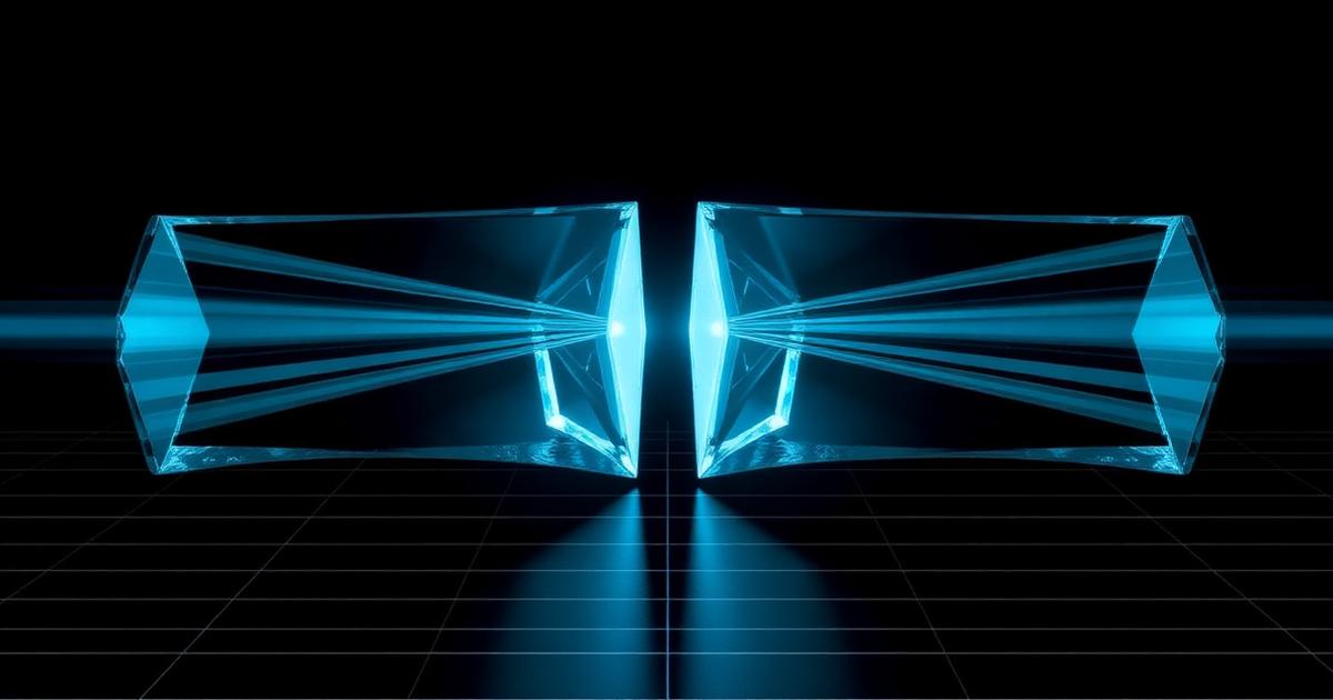 Two identical crystal prisms casting exactly the same refraction